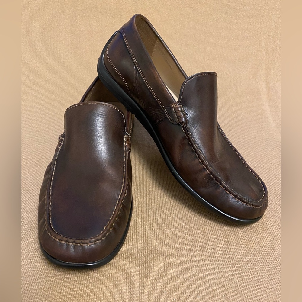 ECCO CLASSIC 2.0 MOC FLAT LOAFER SHOE - COFFEE Brown Leather- Men size 7-7.5=40.
